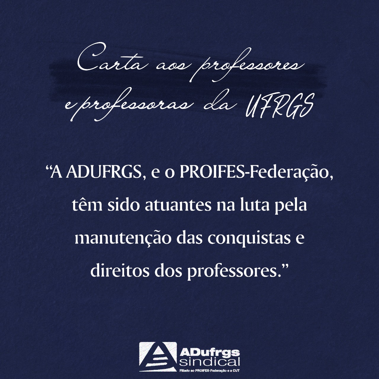 Carta aos professores e professoras da UFRGS