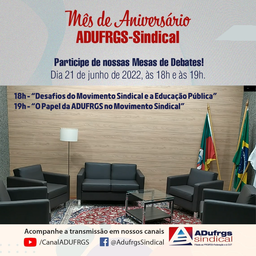 Acompanhe pelos canais do Facebook e YouTube as mesas de debate sobre o futuro da educação pública e o movimento sindical