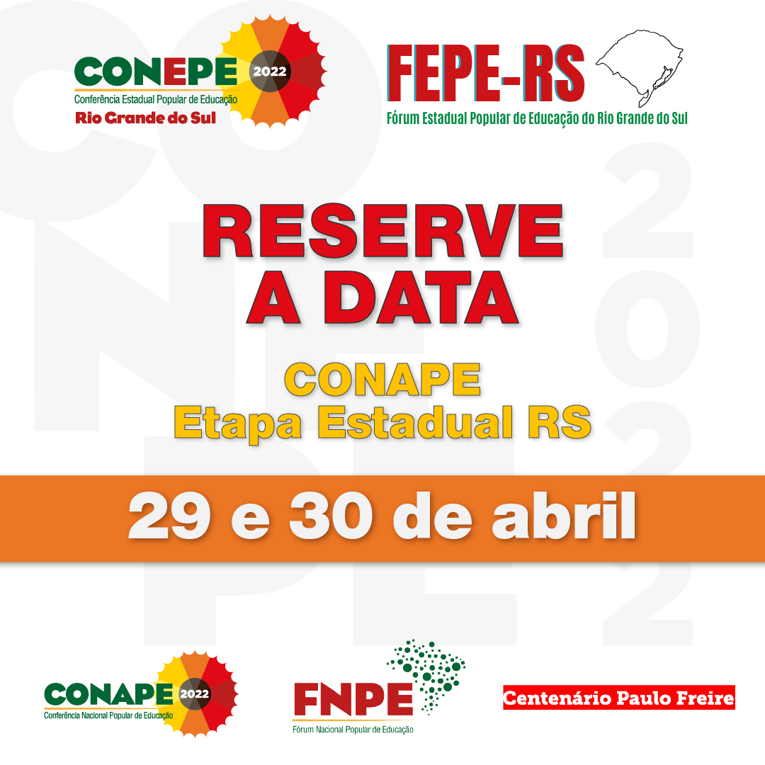 Reserve a data: Conferência Estadual Popular de Educação acontece dias 29 e 30 de abril
